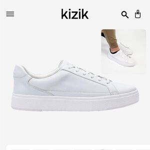 Men’s size 13 wide KIZIK Vegas white Leather Slip on Sneaker